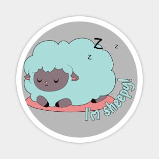 cute green sheep sleeping pacefully Magnet
